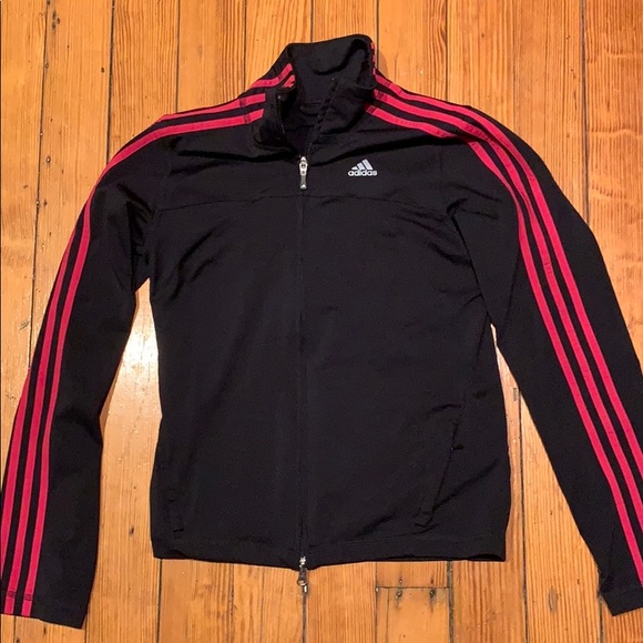 adidas jacket pink stripes